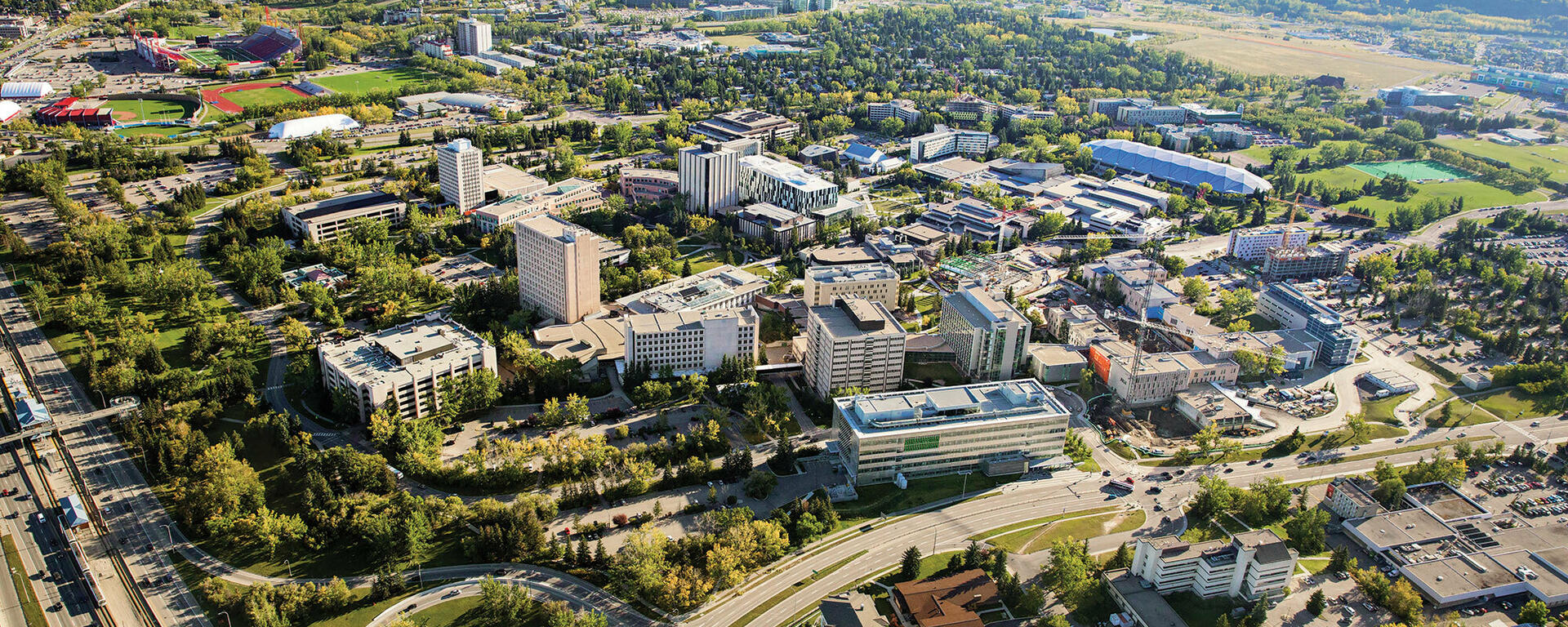 Areal view of UCalgary campus
