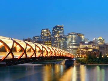 Downtown Calgary and Peace Bridge