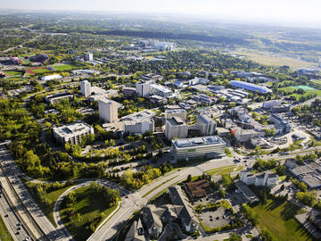 Aerial view of the University of Calgary main campus