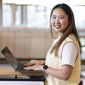 ELP student on laptop