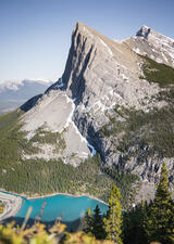 Ha Ling Mountain Peak and Whitemans Pond in Kananaskis Provincial Park